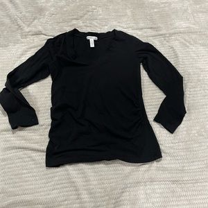 Maternity long sleeve black tee, small